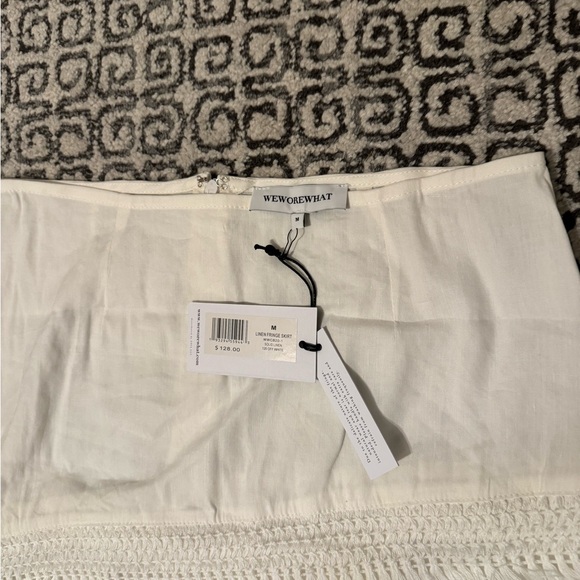 NWT WeWoreWhat Linen Fringe Skirt - Picture 2 of 4